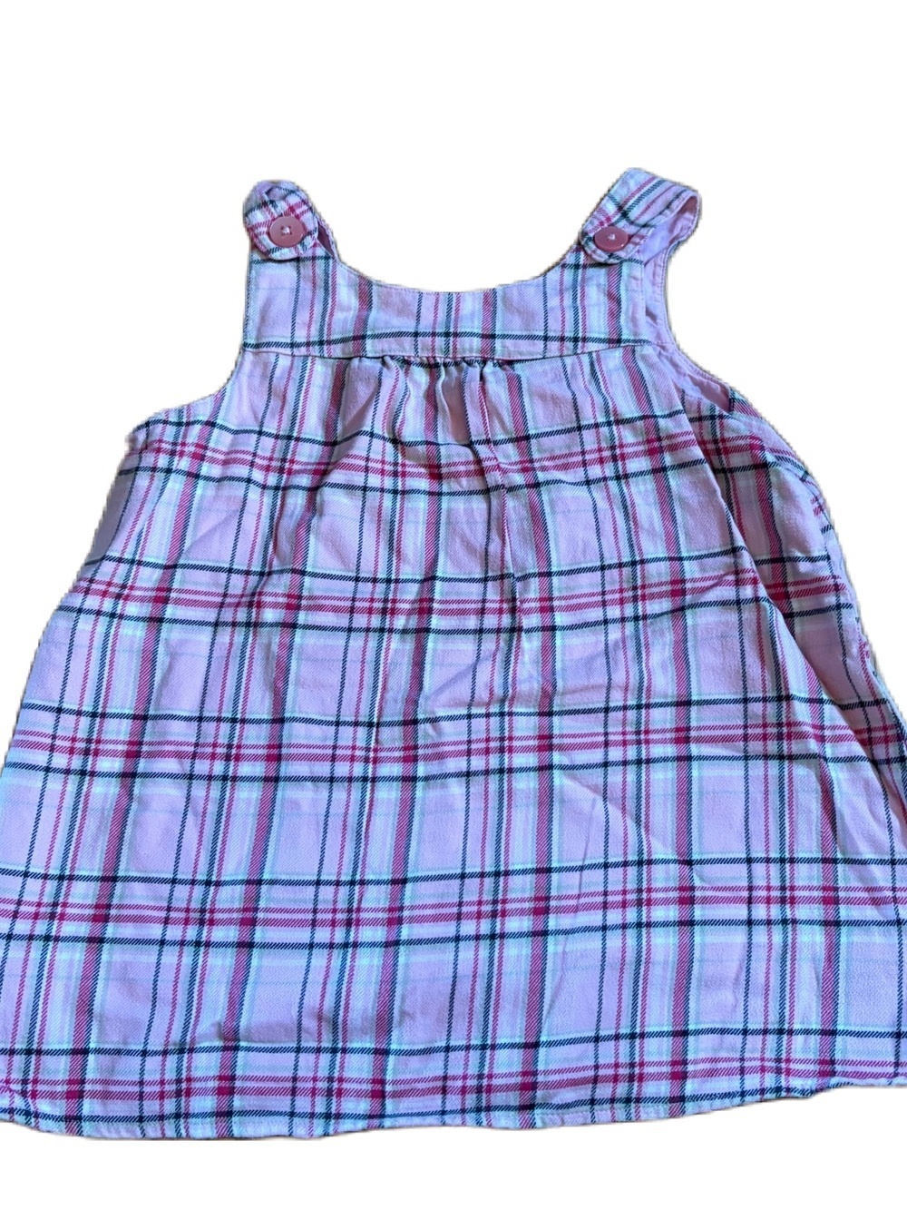 Vintage Gymboree Pink Plaid Dress Sz 9 Sleeveless Tank Jumper
